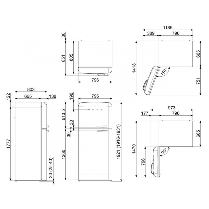 Frigorifico 2puertas Smeg FAB50LCR5 - 3 Frigorifico 2puertas Smeg FAB50LCR5 - 3