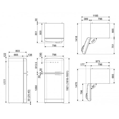 Frigorifico 2puertas Smeg FAB50LCR5 - 3 Frigorifico 2puertas Smeg FAB50LCR5 - 3