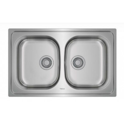 Fregadero inox Teka UNIVERSE80TXP 2C, CON orificio - 1