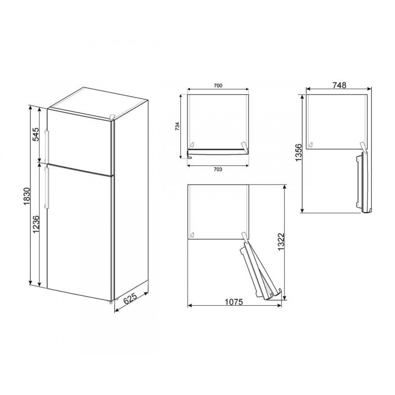 Frigorifico 2puertas NF Smeg FD70EN4HX - 3 Frigorifico 2puertas NF Smeg FD70EN4HX - 3