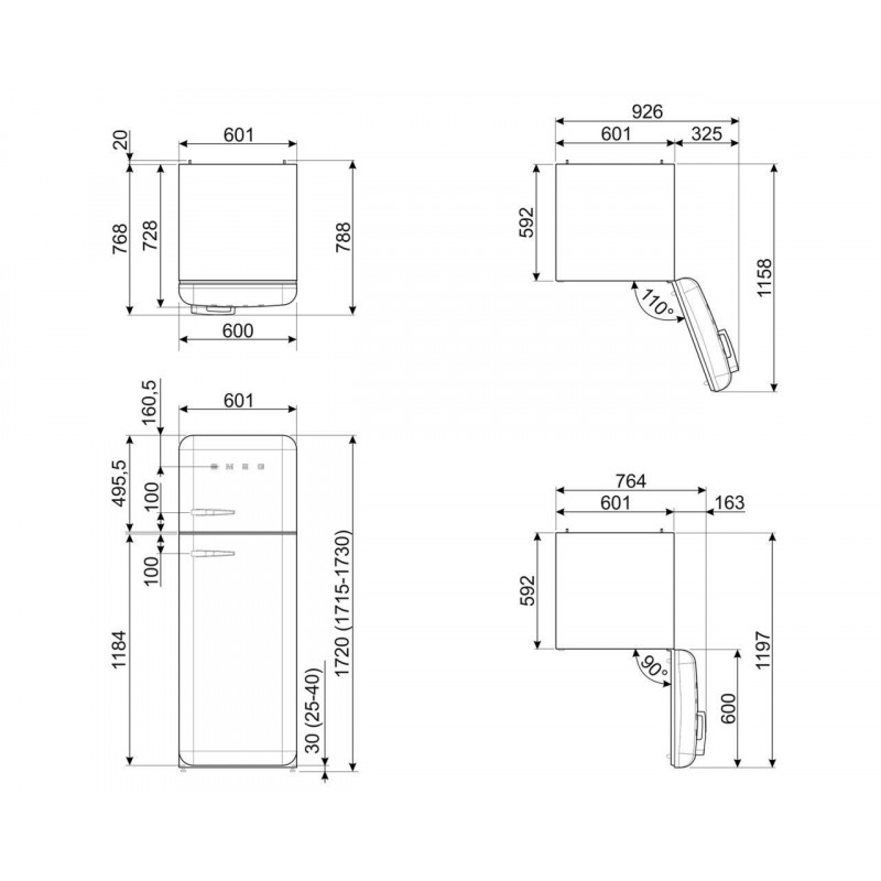Frigorifico 2puertas Smeg FAB30RCR5 - 5 Frigorifico 2puertas Smeg FAB30RCR5 - 5