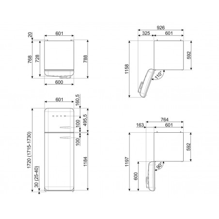 Frigorifico 2puertas Smeg FAB30LWH5 - 4 Frigorifico 2puertas Smeg FAB30LWH5 - 4