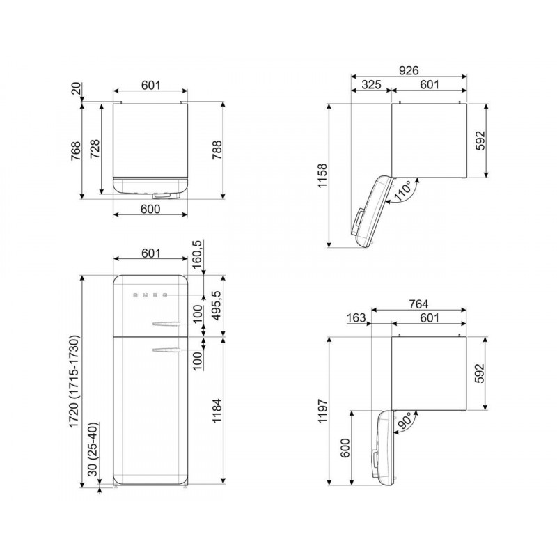 Frigorifico 2puertas Smeg FAB30LWH5 - 5 Frigorifico 2puertas Smeg FAB30LWH5 - 5