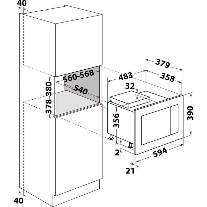 Microondas INT Whirlpool WMF250G - 7