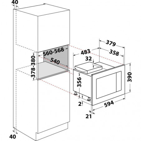 Microondas INT Whirlpool WMF250G - 7