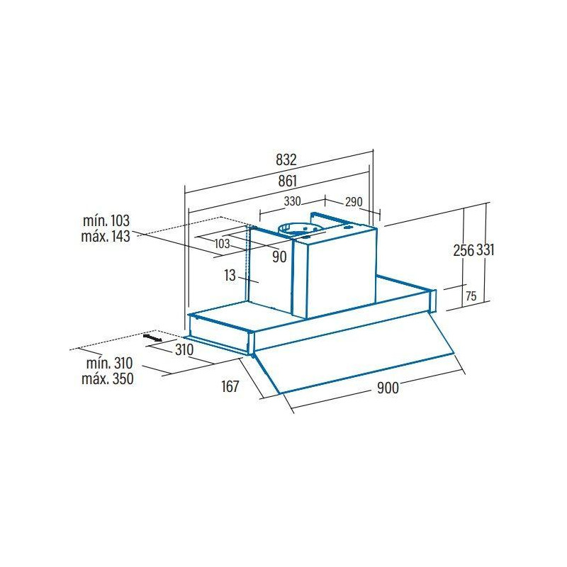 Campana conv. Grupo filtrante Cata TENTA90GWH - 3 Campana conv. Grupo filtrante Cata TENTA90GWH - 3