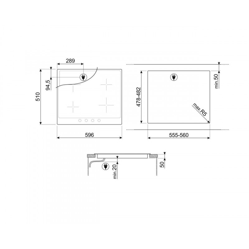Vitroceramica induccion indep. Smeg SI764POM - 2 Vitroceramica induccion indep. Smeg SI764POM - 2