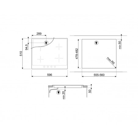 Vitroceramica induccion indep. Smeg SI764POM - 2 Vitroceramica induccion indep. Smeg SI764POM - 2