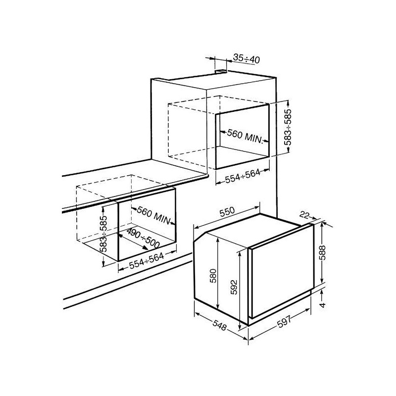 Horno indep. Pirolitico Smeg SFP805AO - 2 Horno indep. Pirolitico Smeg SFP805AO - 2