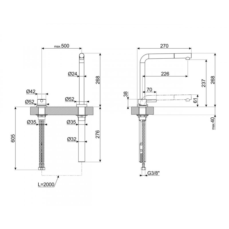 Grifo cocina Smeg MTD5CR - 2 Grifo cocina Smeg MTD5CR - 2