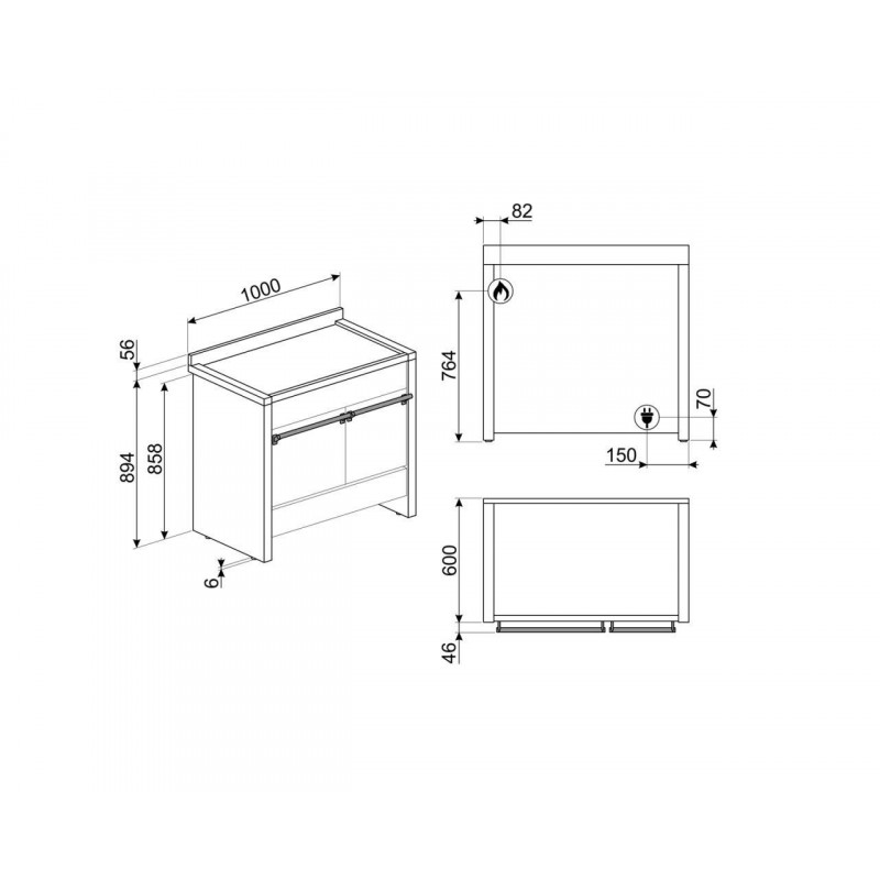 Cocina conv. Smeg A2PY81 - 3 Cocina conv. Smeg A2PY81 - 3