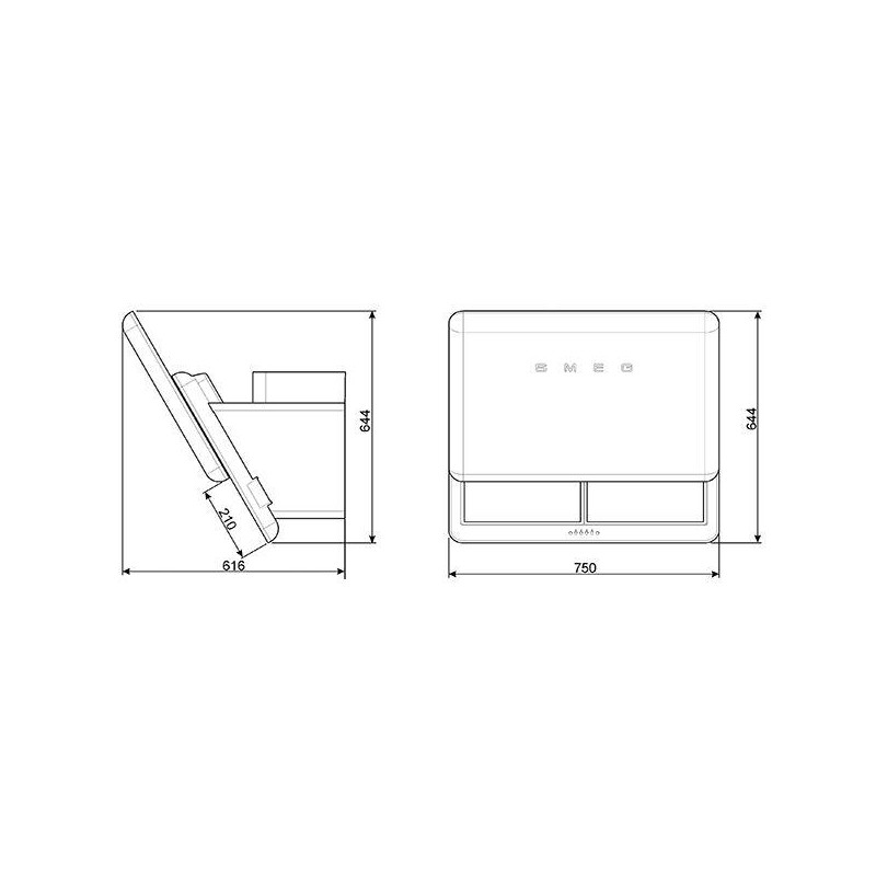 Campana decorativa inclinada Smeg KFAB75WH - 2 Campana decorativa inclinada Smeg KFAB75WH - 2