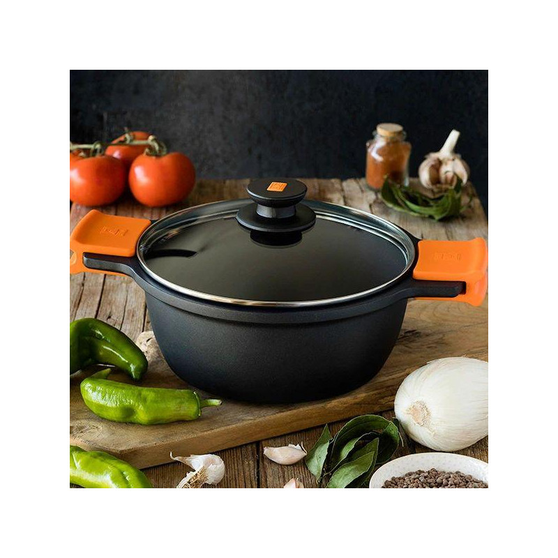 Cacerola alta Bra Efficient A270328, con tapa, 28 - 17