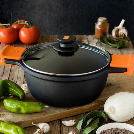 Cacerola alta Bra Efficient A270328, con tapa, 28 - 17