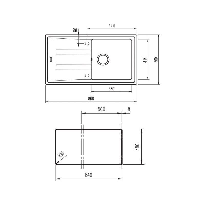 Fregadero sintetico Teka STONE50B-TG1C1EV.AUTOSTON - 2 Fregadero sintetico Teka STONE50B-TG1C1EV.AUTOSTON - 2