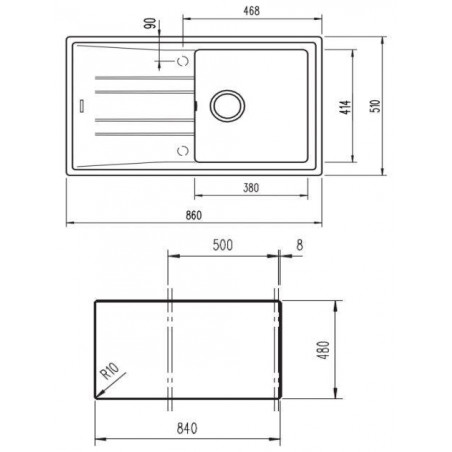 Fregadero sintetico Teka STONE50B-TG1C1EV.AUTOSTON - 2 Fregadero sintetico Teka STONE50B-TG1C1EV.AUTOSTON - 2