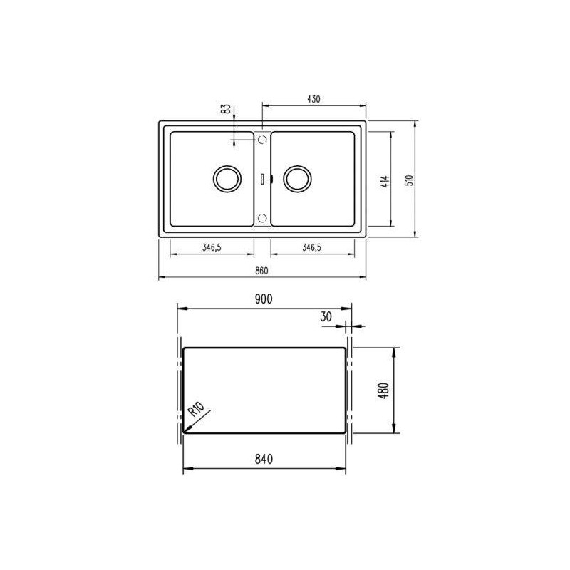 Fregadero sintetico Teka STONE90B-TG2CV.AUTOBLANCO - 2 Fregadero sintetico Teka STONE90B-TG2CV.AUTOBLANCO - 2