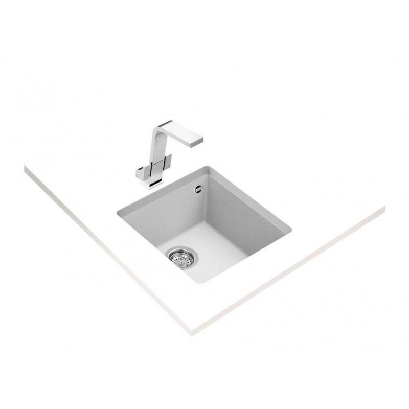 Fregadero sintetico BE Teka SQUARE40.40TGBLANCOART - 3 Fregadero sintetico BE Teka SQUARE40.40TGBLANCOART - 3
