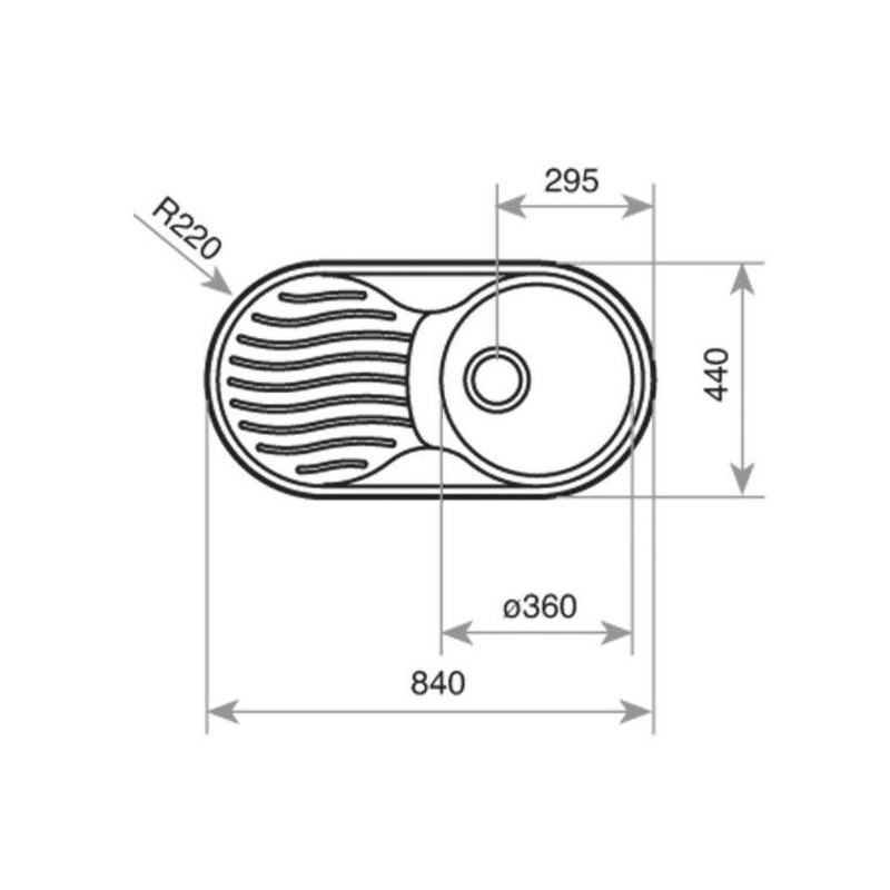 Fregadero inox Teka DR801C1EIZD, 1 seno, escurrido - 2 Fregadero inox Teka DR801C1EIZD, 1 seno, escurrido - 2