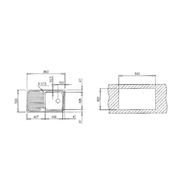 Fregadero inox Teka CLASSIC1C1EDCH, 1 seno, escurr - 2 Fregadero inox Teka CLASSIC1C1EDCH, 1 seno, escurr - 2