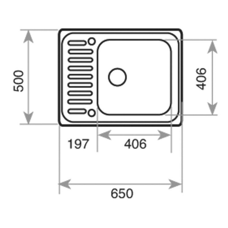 Fregadero inox Teka CLASSIC1CI, 1 seno, escurridor - 2
