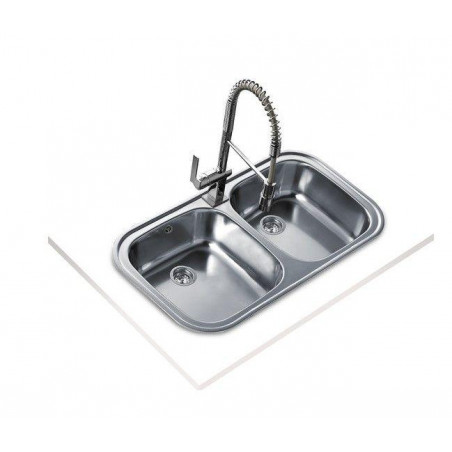 Fregadero inox Teka STYLO2C, 2 senos, mueble 80cm - 3