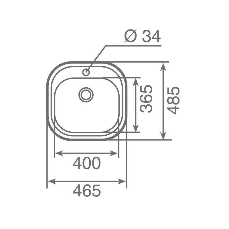 Fregadero inox Teka STYLO1C, 1 seno, mueble 45cm - 3
