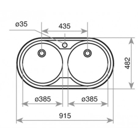 Fregadero inox Teka DUETTA2C, 2 senos, mueble 90cm - 2
