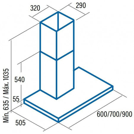 Campana decorativa T invertida Cata SYGMAX9000 - 3 Campana decorativa T invertida Cata SYGMAX9000 - 3