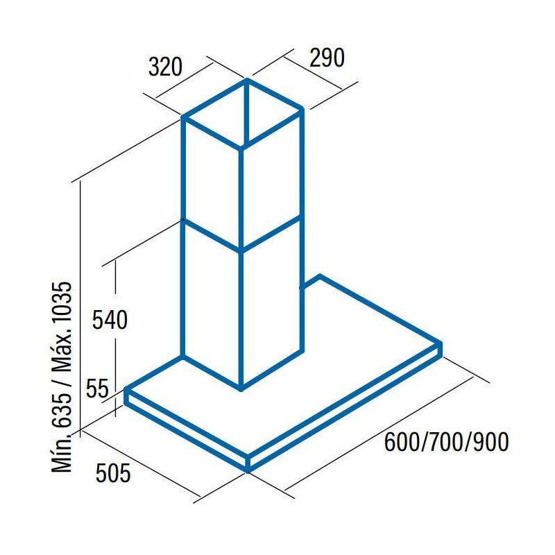 Campana decorativa T invertida Cata SYGMAX6000 - 3 Campana decorativa T invertida Cata SYGMAX6000 - 3