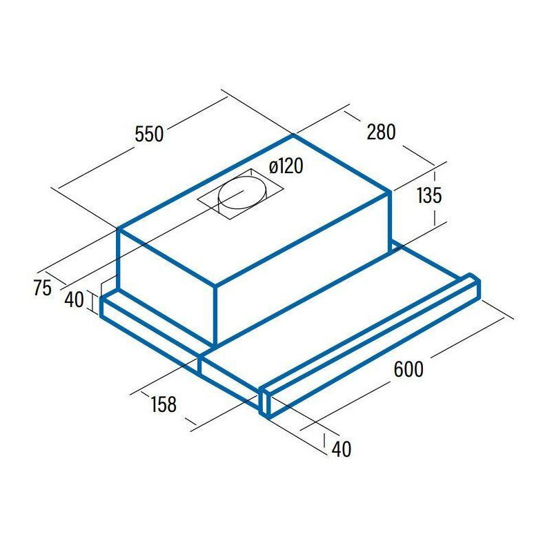 Campana conv. Telescopica Cata TF5260WH (0203450 - 3