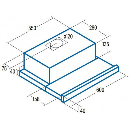 Campana conv. Telescopica Cata TF5260WH (0203450 - 3