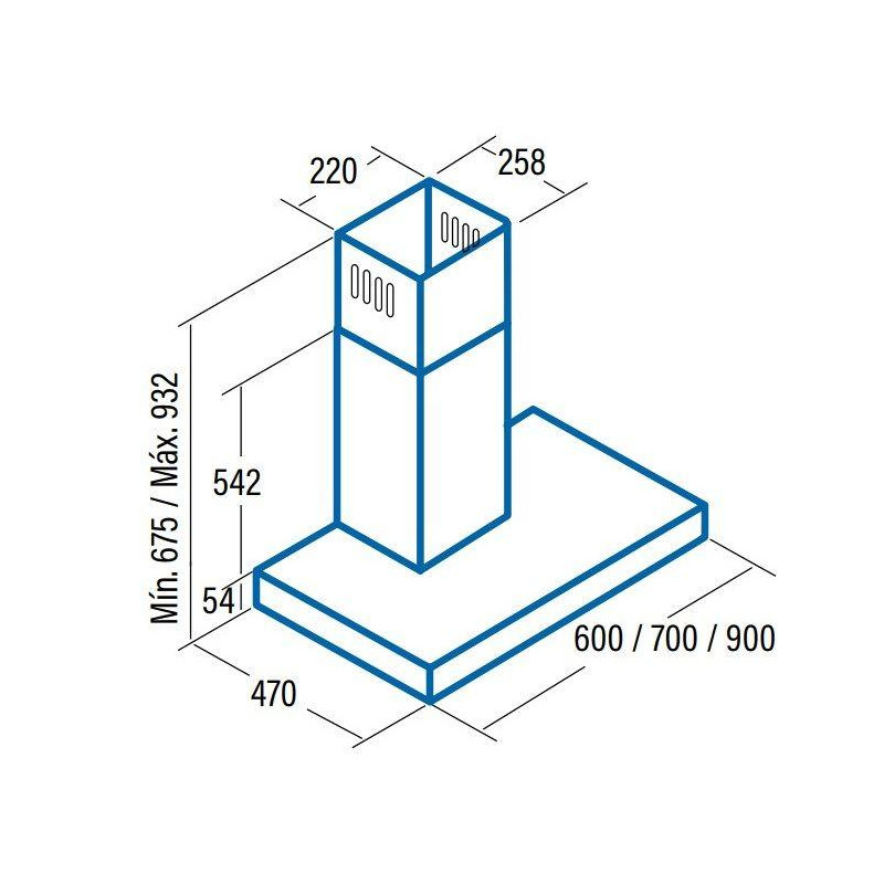 Campana decorativa T invertida Cata S900 - 3 Campana decorativa T invertida Cata S900 - 3