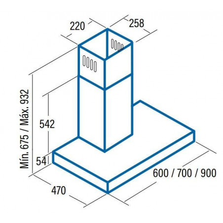 Campana decorativa T invertida Cata S900 - 3 Campana decorativa T invertida Cata S900 - 3