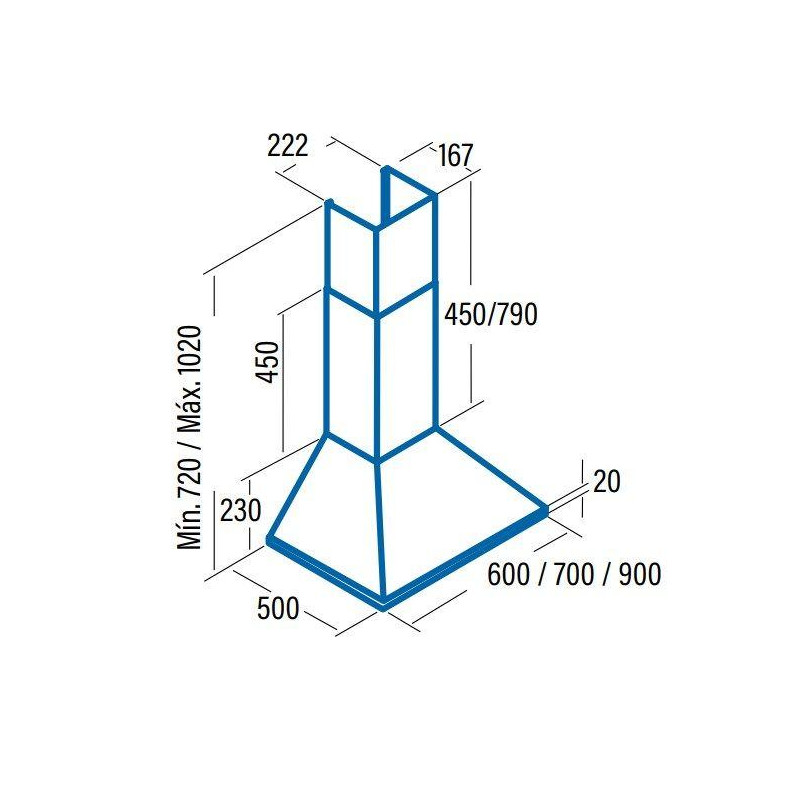 Campana decorativa piramidal Cata OMEGA900WH - 3 Campana decorativa piramidal Cata OMEGA900WH - 3