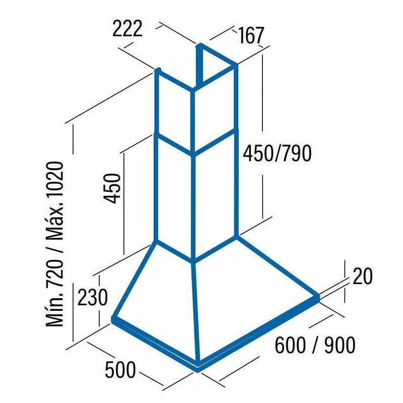Campana decorativa piramidal Cata OMEGA600BK - 3