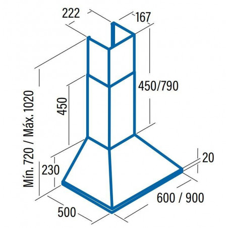 Campana decorativa piramidal Cata OMEGA600BK - 3