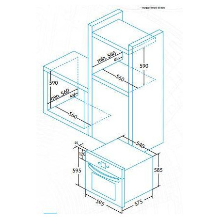 Horno MF pirolitico indep. Edesa EOE8040PX - 3
