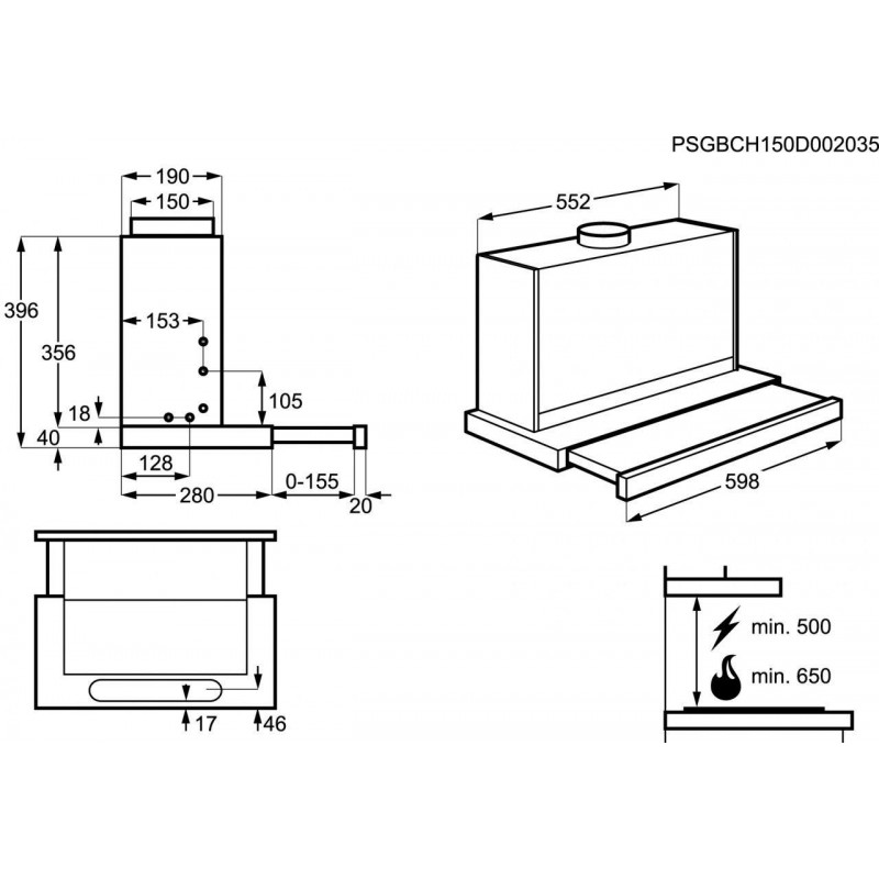 Campana conv. extraible Aeg DPB5650M - 4 Campana conv. extraible Aeg DPB5650M - 4