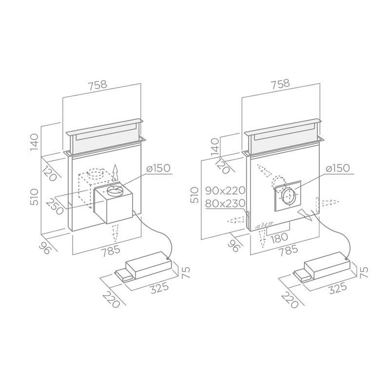 Campana decor integracion Elica PANDORA IX/F/90 - 2