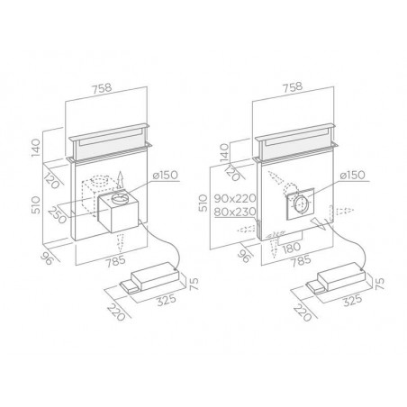 Campana decor integracion Elica PANDORA IX/F/90 - 2
