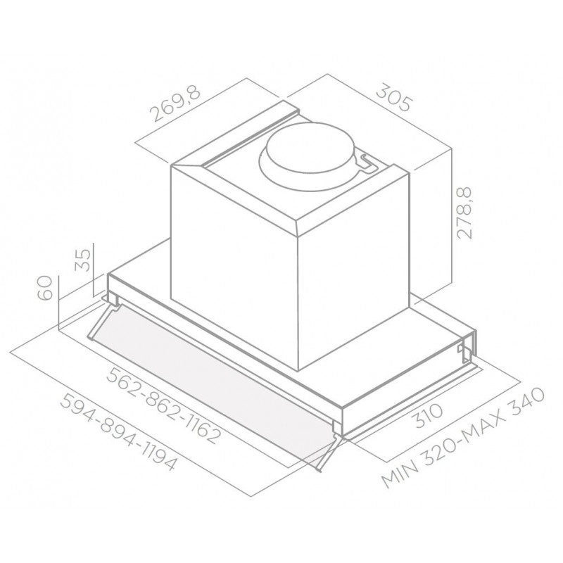 Campana conv. encastre Elica BOXIN LX/IX/A/60 - 2