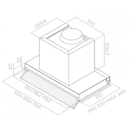Campana conv. encastre Elica BOXIN LX/IX/A/60 - 2