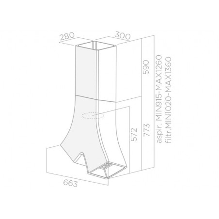 Campana decoratica isla Elica YE WH/A/66 - 3 Campana decoratica isla Elica YE WH/A/66 - 3
