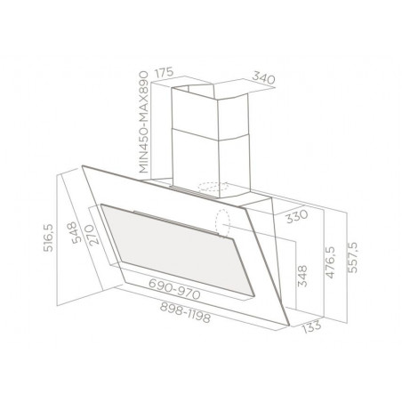 Campana decoratica Elica VERTIGO BL/F/90 - 2