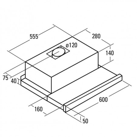 Campana conv. Telescopica Cata TFH600WH - 3 Campana conv. Telescopica Cata TFH600WH - 3