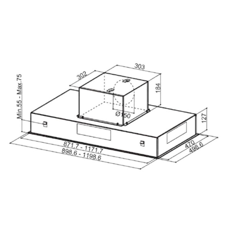 Campana decorativa Techo Mepamsa CIELO90ACEROINOX - 2 Campana decorativa Techo Mepamsa CIELO90ACEROINOX - 2
