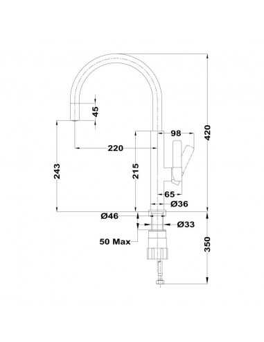 Grifo Teka TOP FOT995CROMO/BRASS - 6