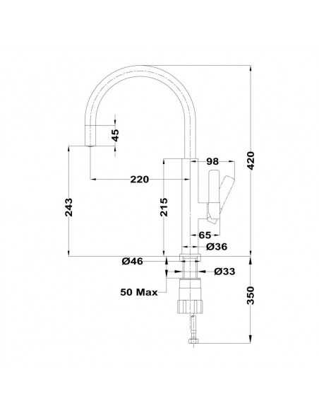 Grifo Teka TOP FOT995CROMO/BRASS - 6