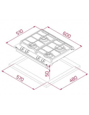 Encimera Cristalgas indep. Teka GZC64300XBABK - 8 Encimera Cristalgas indep. Teka GZC64300XBABK - 8